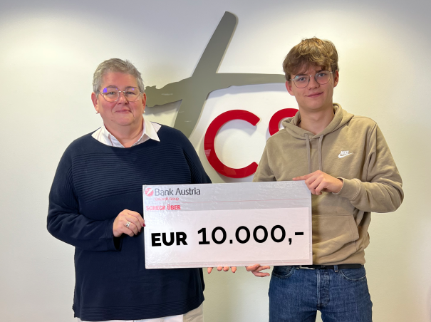 Andrea Schwarz, Bereichsleitung CS Hospiz Rennweg, und Sebastian Lentsch, zukünftiger Geschäftsführer Rebschule Tschida; 