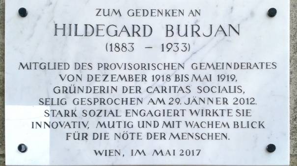 Hildegard Burjan Tafel am Wiener Rathaus